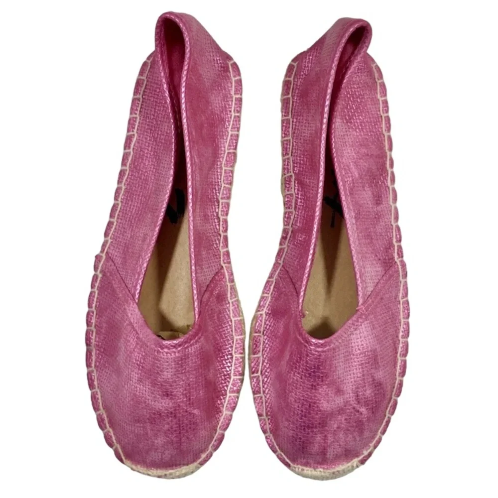SEVEN 7 Metallic Pink Espadrilles NWOB Sz 6